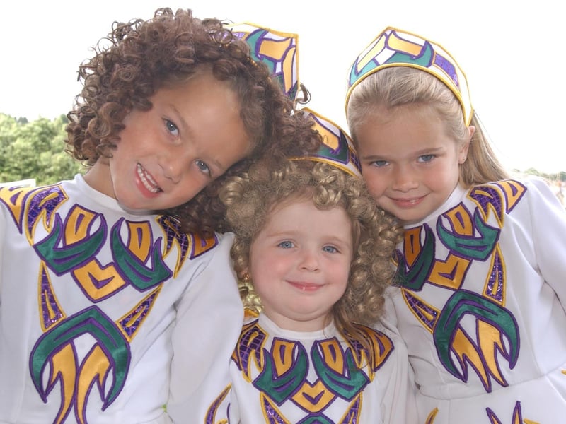 Lauren Carr, Tonisha Connolly and Michaela Doherty from the Mullholland School who showed their Irish Dancing skills to the visiting Romanians during a funday organised by the North West Romanian Relief Fund and the Gasyard Development Trust. :These Irish Dancing champions were featured in the 'Journal' in 2003 marking their achievements.