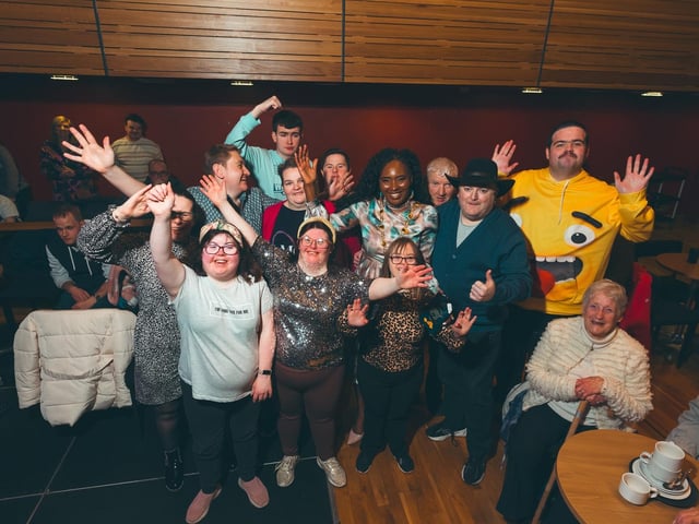 The New Horizons gang enjoying the Mayor's Tea Dance in The Alley Theatre.  : .
