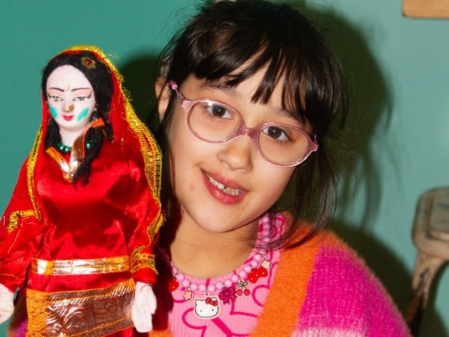 A young Bollywood fan at the film screening.