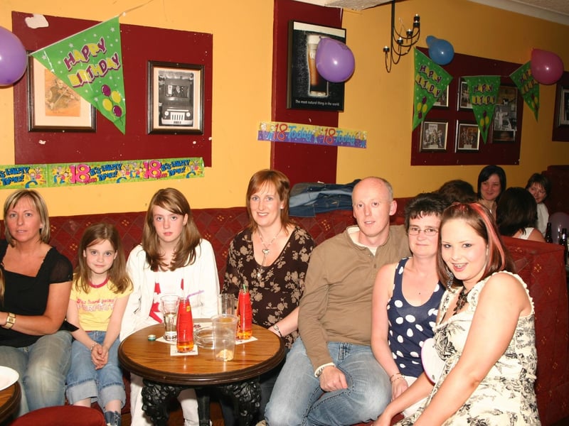 Kayleigh McCallion pictured with her Aunties and Uncle at the big bash. 4125/dd : .