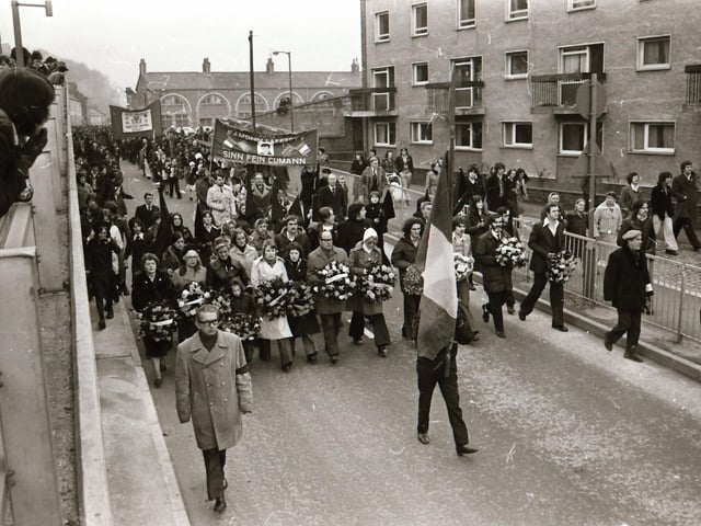 Bloody Sunday commemorative ceremonies and march back in January 1976.