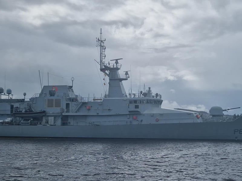 The Irish Army Offshore Patrol Vessel LÉ Samuel Beckett was spotted in the River Foyle Quay docks on Friday, September 12. Breaking from tradition, the LÉ SAMUEL BECKETT marks a new era for Irish Naval Service ships. Traditionally named after mythical Irish heroes, this vessel honours a world-renowned Irish playwright and author.