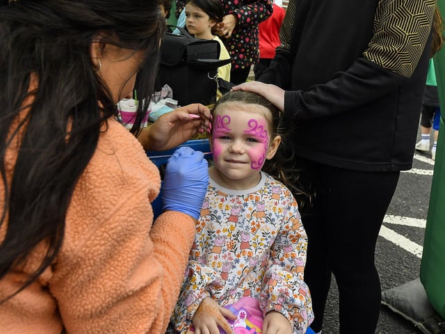 Face painting at the Gasyard Feile’s Big Bog BBQ held at Pilot’s Row Centre on Saturday afternoon. Photo: George Sweeney