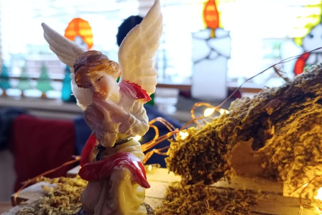The nativity crib often features angels and bright stars, and these too have their origins in the gospels and some later non-canonical religious works. The angels appear to various people from the time of Jesus' conception through to his birth and beyond in the two gospels, including Mary, Joseph and the shepherds. In Luke it is the angel Gabriel who appears to Mary and the parents of John The Baptist. The star over Bethlehem denotes the star the Wise Men followed to find the Christ child in Matthew.
