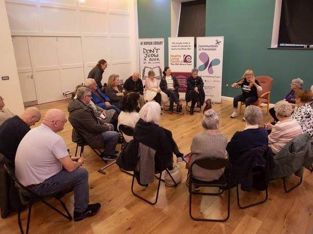Facilitator Mandy Chism leading one of the 'Human Library' classes on Thursday night.