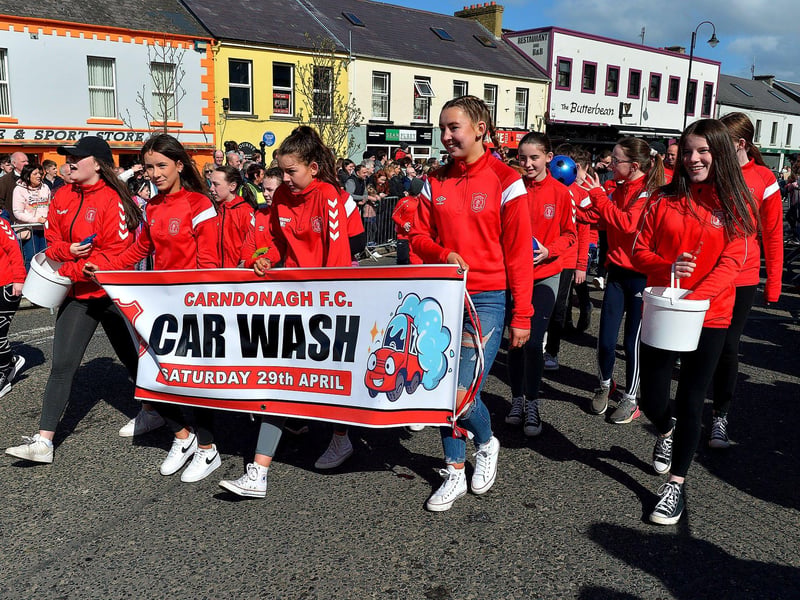 Participants at the Easter Monday parade in Carndonagh. Photo: George Sweeney. DER2315GS – 63