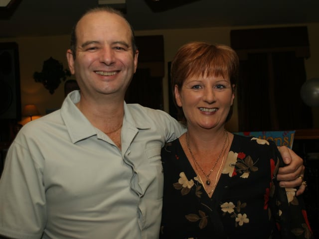 Cathy and Tony celebrate with friends and family, having a few drinks and some pub grub.