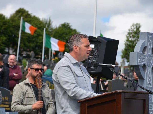 People gathered in Derry for the annual Volunteers Sunday commemoration in Derry. Photo: Charlie McMenamin.