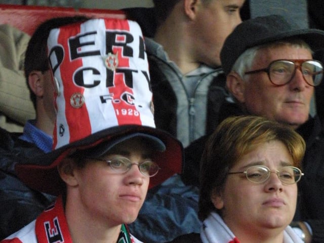 Derry City fans enjoying the Real Madrid match.