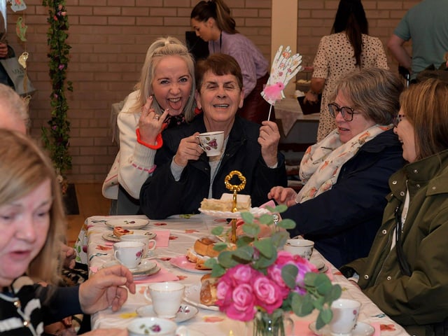 Vintage Tea for grandparents at St John’s Primary School on Wednesday morning. Photo: George Sweeney