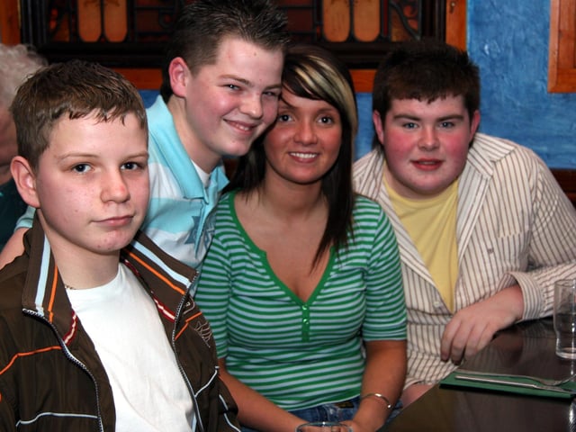 Barry, Derryn, Dawn and Conor enjoy a birthday meal at Flamin Jacks 0047JML : Parties and nights out in March 2006