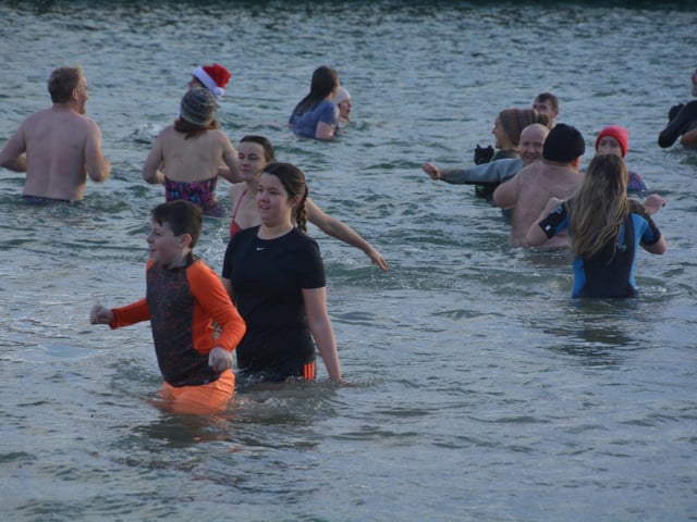 Malin Head Community Christmas Day Swim at Portmor Beach.