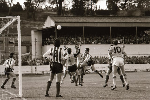 Action from Derry City's friendly with Arsenal in 1987.
