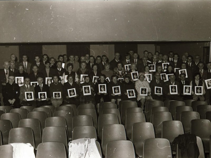 Members of St Mary's Pioneers Total Abstinence Association receiving their Silver Jubilee certificates.