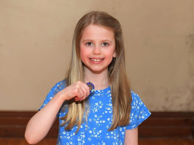 Aine Garland was awarded 3rd place in P5 Girls Verse at the Feis Dhoire Cholmcille on Friday at St Columb’s Hall. Photo: George Sweeney.