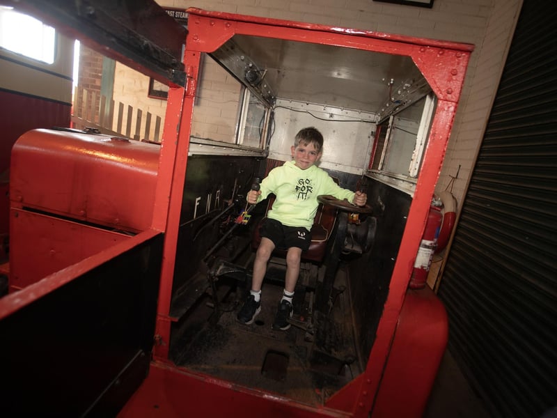 MAGIC!!. . .7 years-old Luke Cullen gets to operate one of the trains during Tuesday's Destined BBQ and Fun Day.