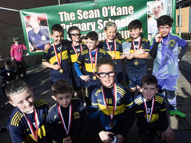 Don Boscos Colts, winners of the 2024 2015s Sean O’Kane Memorial Vase at St. Joseph’s Boys School on Saturday morning. (Photos: Jim McCafferty Photography)