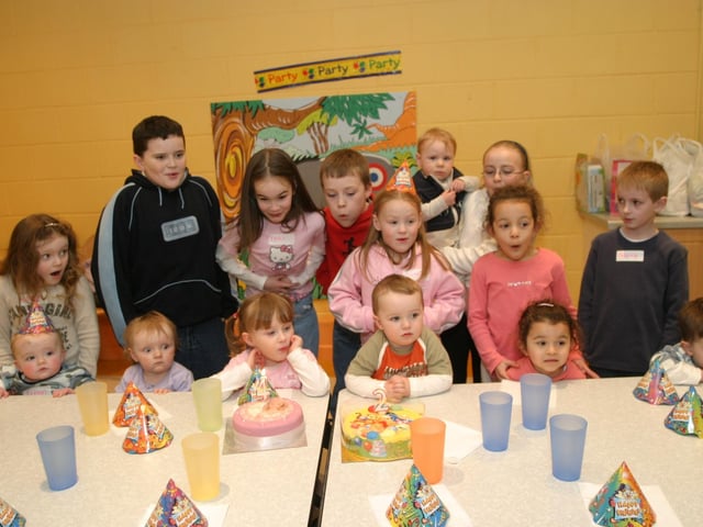 Party celebrations back in 2004: Lauren and Tiarnan McGuinness.