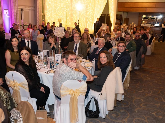 Some of the large crowd at the 2025 Tip O’Neill Irish Diaspora Awards took place on Friday evening at the Inishowen Gateway Hotel in Buncrana, honouring four exceptional members of the Global Irish community whose achievements reflect the enduring spirit and values of the Irish diaspora. Photo Clive Wasson : .