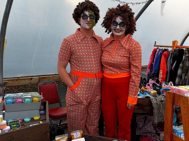 Traders pictured at their stalls at the Mullan Hope Centre’s Spooky Halloween Markets, in Moville, on Sunday evening last.  Photo: George Sweeney.  DER2244GS – 061