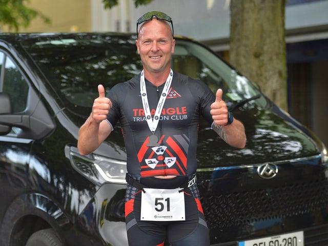 Sam Linton, Triangle Triathlon Club completed the triathlon. Photo: George Sweeney