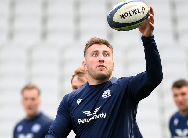 <p>Scotland's No 8 Matt Fagerson says he has benefitted from shedding a few kilos.   (Photo by FRANCK FIFE/AFP via Getty Images)</p>