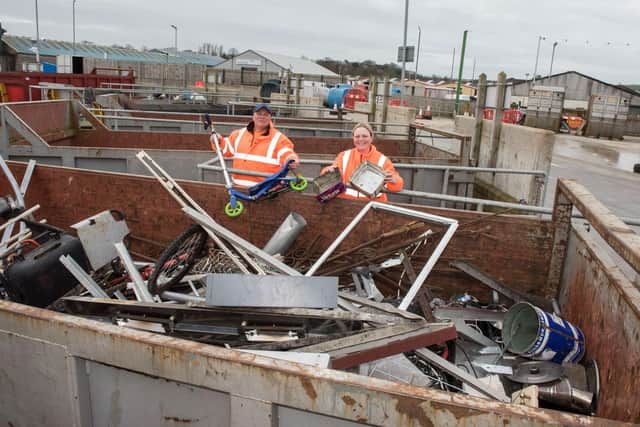 Council staff at one of the Derry & Strabane Recycling Centres.
