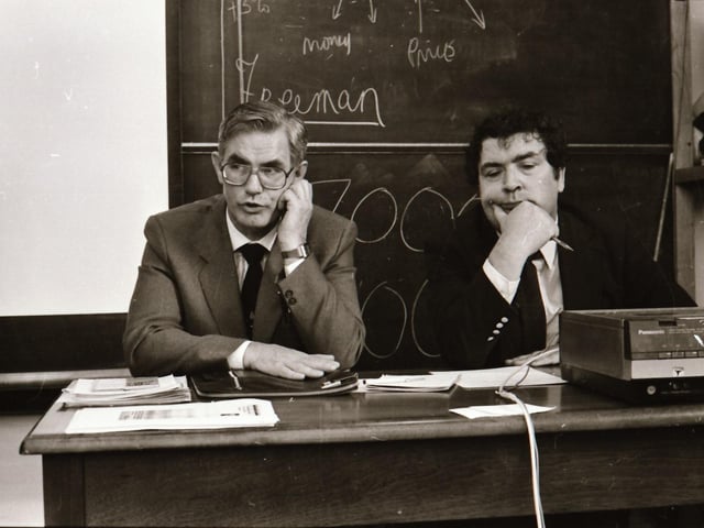 William Ross MP and John Hume MP at Magee.