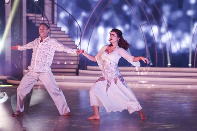 Paralympian Champion Jason Smyth with his partner Karen Byrne during Dancing with the Stars. Pic : Kyran O’Brien /kobpix