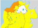 A Met Eireann image showing the wind warning for Thursday.