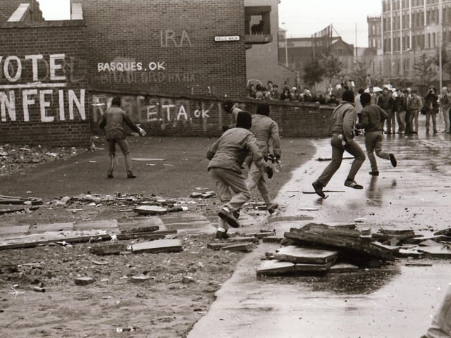 Scenes from the Bogside during rioting on August 12.