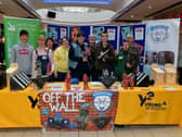 Staff and students from Ardnashee School and College pictured at their ‘Off The Wall’ stall during the Young Enterprise trade fair held in the Foyleside Shopping Centre on Friday. Photo: George Sweeney. DER2307GS – 59