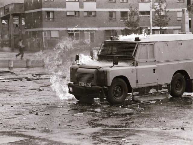 Scenes from the Bogside during rioting on August 12.