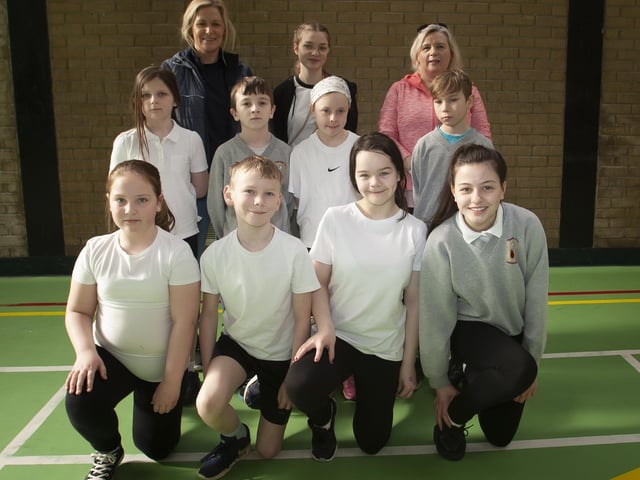 The Fountain PS B team which took part in the Bogside and Brandywell Health Forum’s Young People’s 5k Dash & Obstacle Challenge around the Urban Village Area on Thursday morning last.