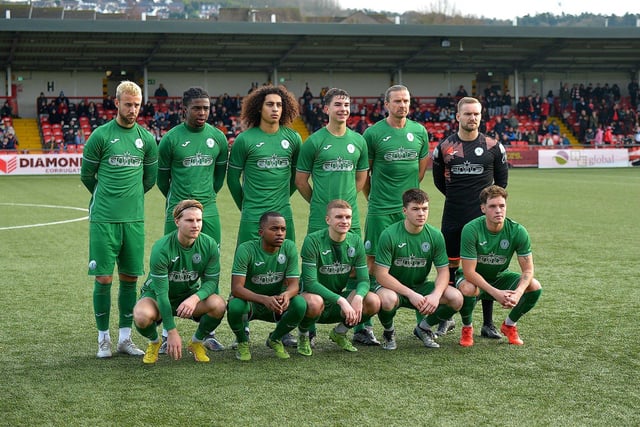 The Finn Harps team that played in the first half of the friendly game against Derry City. Photo: George Sweeney. DER2305GS – 40