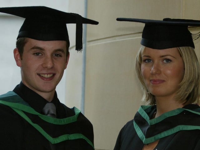 Colin Doherty and Kiera MacFarland who were conferred with a degree in Pyschology. (1107JB48)