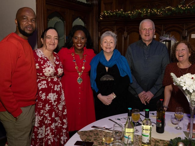 The Mayor Councillor Lilian Seenoi-Barr hosted a Christmas Community event at the Guildhall for people from across the Derry City and Strabane District Council area on Sunday. Picture Martin McKeown. 01.12.24 : Mayor's Community Christmas Party