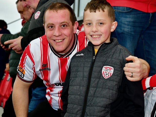 Happy faces at Brandywell before kick-off.