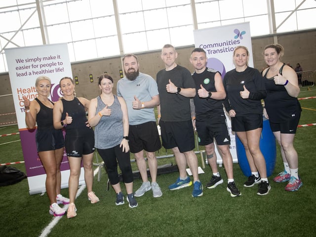 The second wave get ready to participate in Sunday's Tri-Rox event at Sean Dolan's GAC in Creggan.