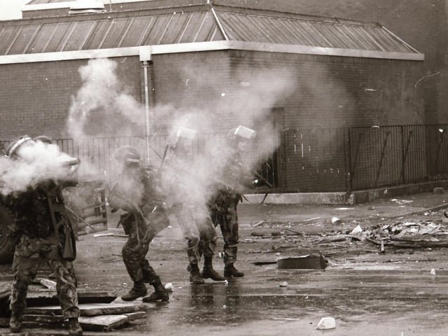 Scenes from the Bogside during rioting on August 12.