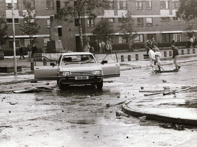 Scenes from the Bogside during rioting on August 12.
