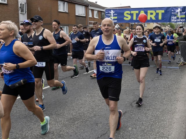 John Griffin sets off at the start of the Half Marathon. (Photo: North West Newspix)