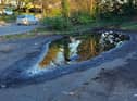 The pothole at Pennyburn car park.