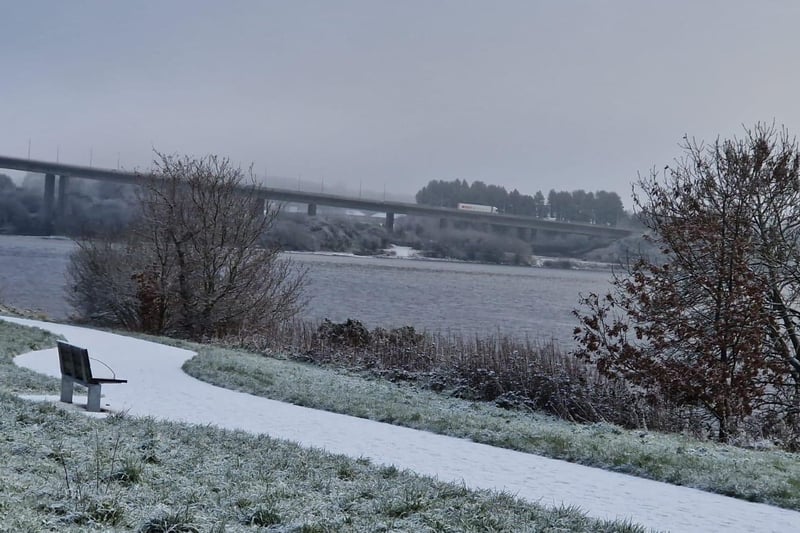 Derry in the snow.