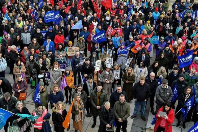 A strike rally in Derry last year.