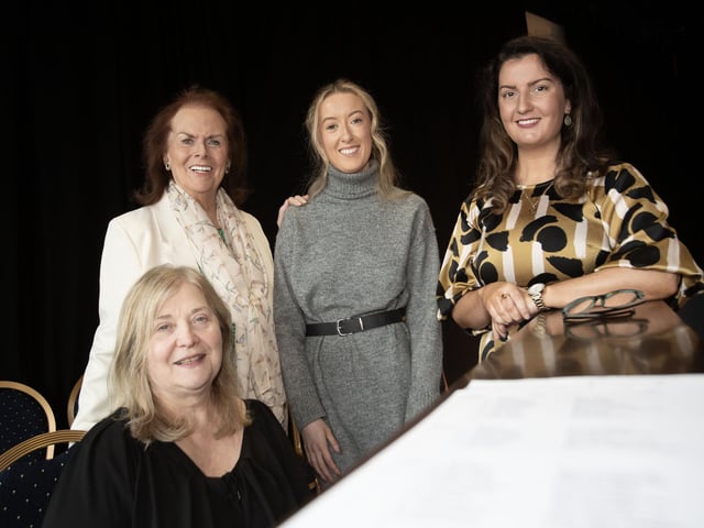 Una with some of the crew on the day - Bronagh Cullen, Blathnaid Biddle, and seated at the piano, Charlotte Logue.