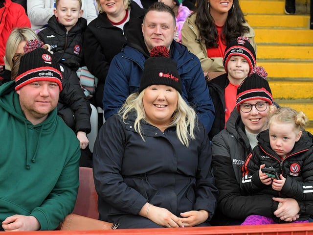 Fans in Celtic Park for the Derry v Monaghan game on Saturday. Photo: George Sweeney