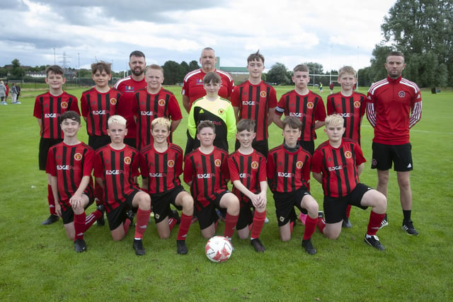 Hillsborough Boys FC u-13 line out ahead of their opening game in the Foyle Cup.