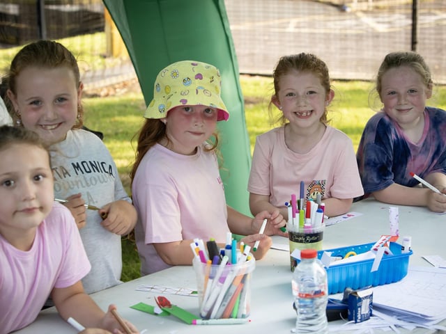 Enjoying the arts and crafts at the Feile's Greatest Show in Abercorn Park on Tuesday evening. (Photos: Jim McCafferty Photography) : .