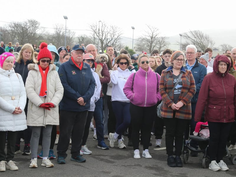 A section of the crowd pictured before The 10th Anniversary 5K walk commenced. (Photo - Deirdre Heaney, nwpresspics) : Buncrana Pier Tragedy 10th Anniversary Remembrance Walk. Photos: Deirdre Heaney, nwpresspics.